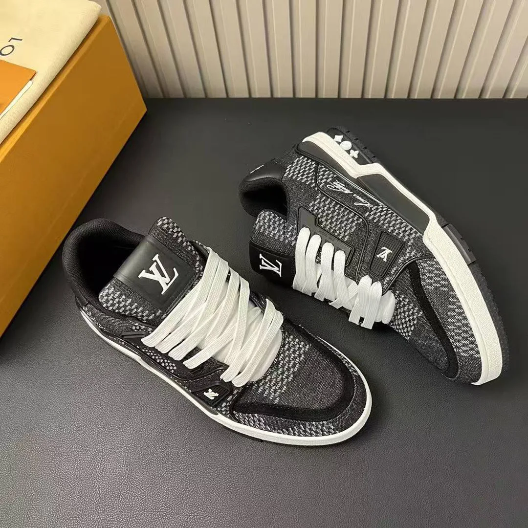 1AD6DV L.V Trainer Sneaker Damier 3D Denim