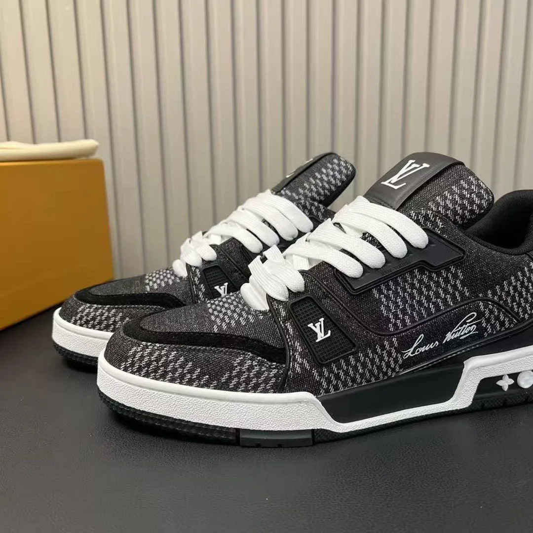 1AD6DV L.V Trainer Sneaker Damier 3D Denim