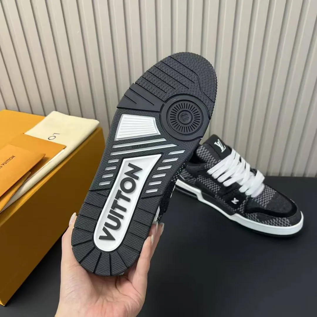 1AD6DV L.V Trainer Sneaker Damier 3D Denim