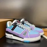 1ACFLU L.V Trainer Sneaker Vintage-effect Calf Leather - 1ACFLO 2 1ACFLU L.V Trainer Sneaker Vintage-effect Calf Leather