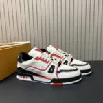 1AD7JL L.V Trainer Sneaker Grained Calf Leather - 1AD7K4 2 1AD7JL L.V Trainer Sneaker Grained Calf Leather