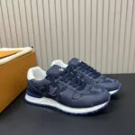 1AIZYY Run Away Sneaker Monogram Embroidered Denim Plain Calf Leather - 1AIZZ6 1 1AIZYY Run Away Sneaker Monogram Embroidered Denim Plain Calf Leather