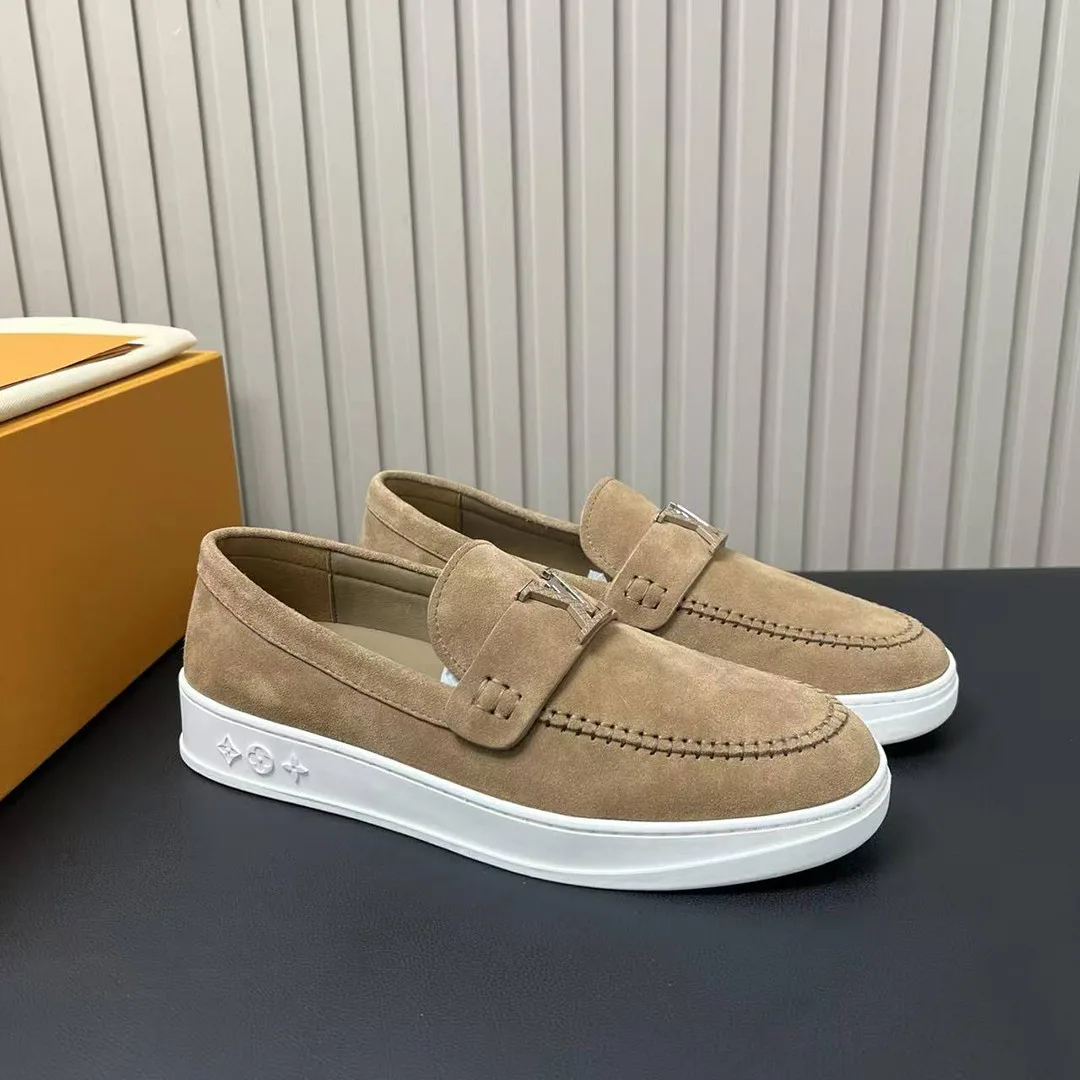 1AIYOQ L.V Resort Loafer Suede Calf Leather