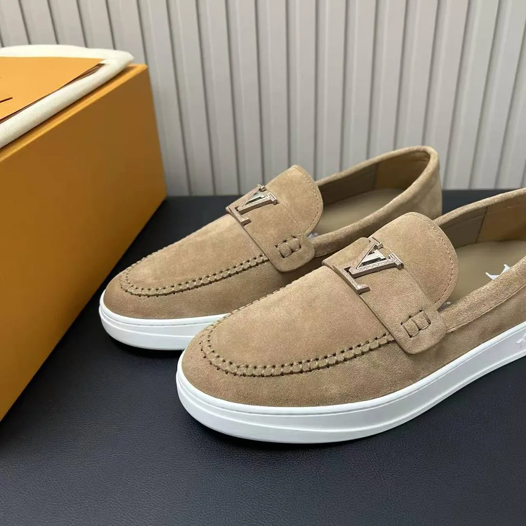 1AIYOQ L.V Resort Loafer Suede Calf Leather