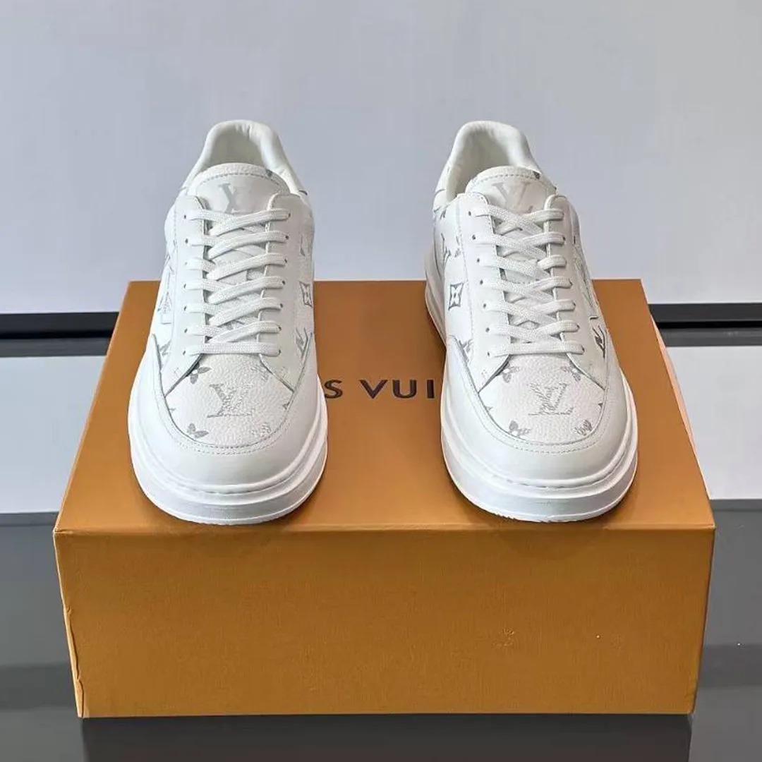 1AJQE8 Beverly Hills Sneaker Monogram Grained Calf Leather Plain Calf Leather