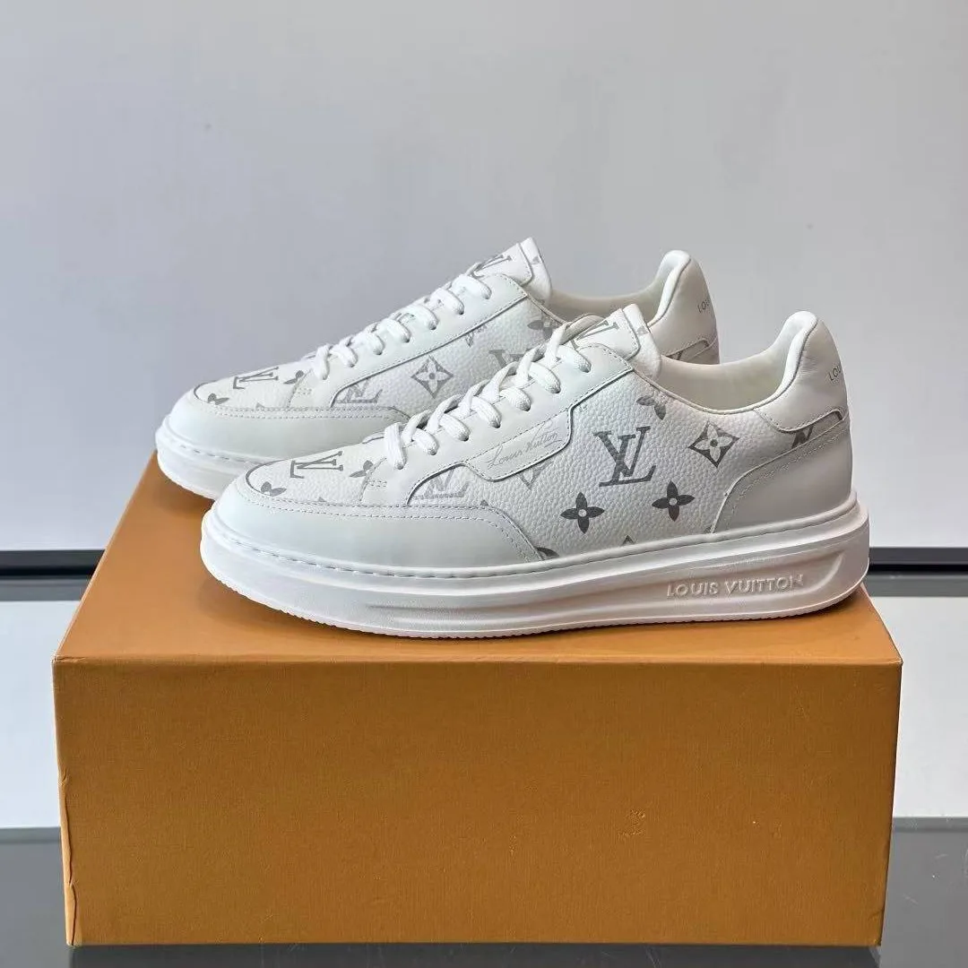1AJQE8 Beverly Hills Sneaker Monogram Grained Calf Leather Plain Calf Leather