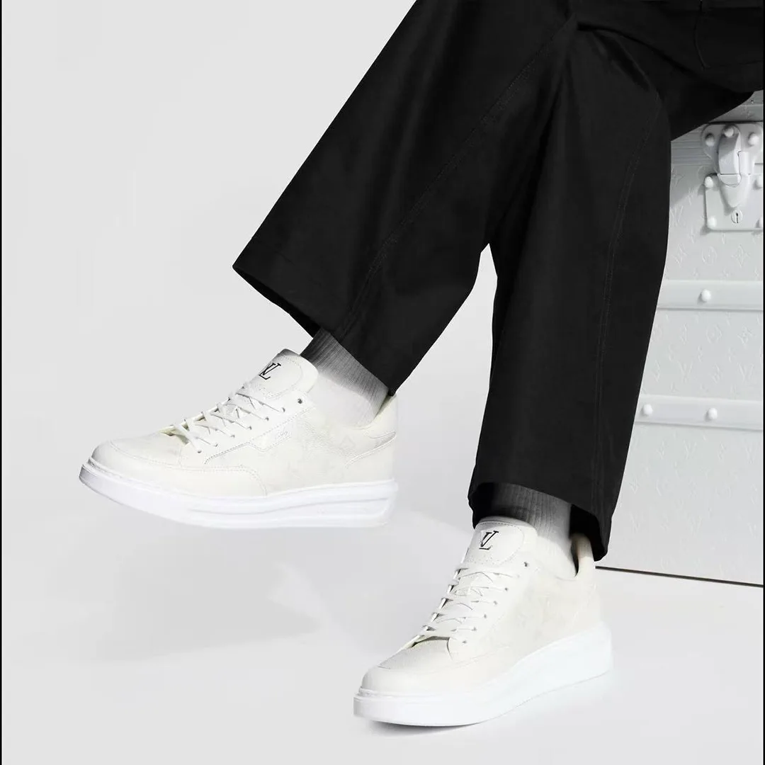 1AJQE8 Beverly Hills Sneaker Monogram Grained Calf Leather Plain Calf Leather
