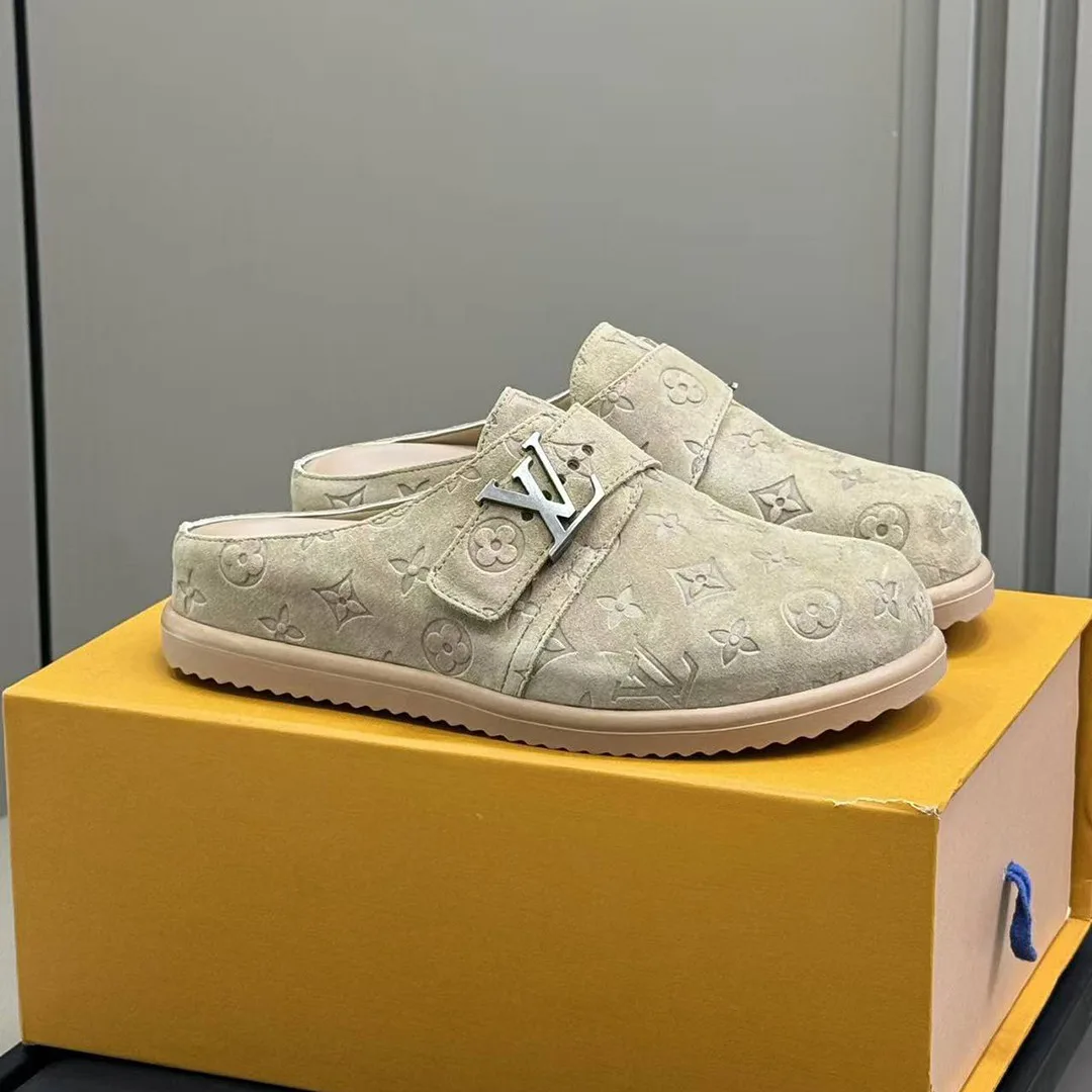 1AHQR3 L.V Easy Mule Monogram-embossed Suede Calf Leather