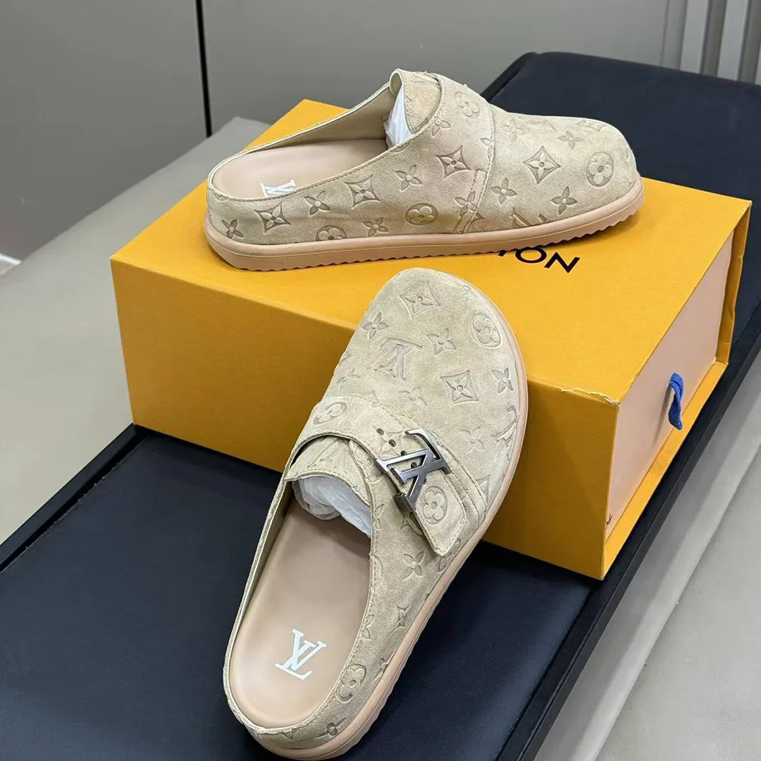 1AHQR3 Easy Mule Monogram-embossed Suede Calf Leather