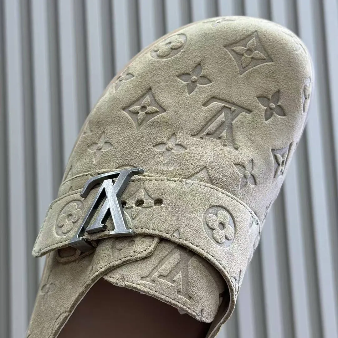 1AHQR3 Easy Mule Monogram-embossed Suede Calf Leather