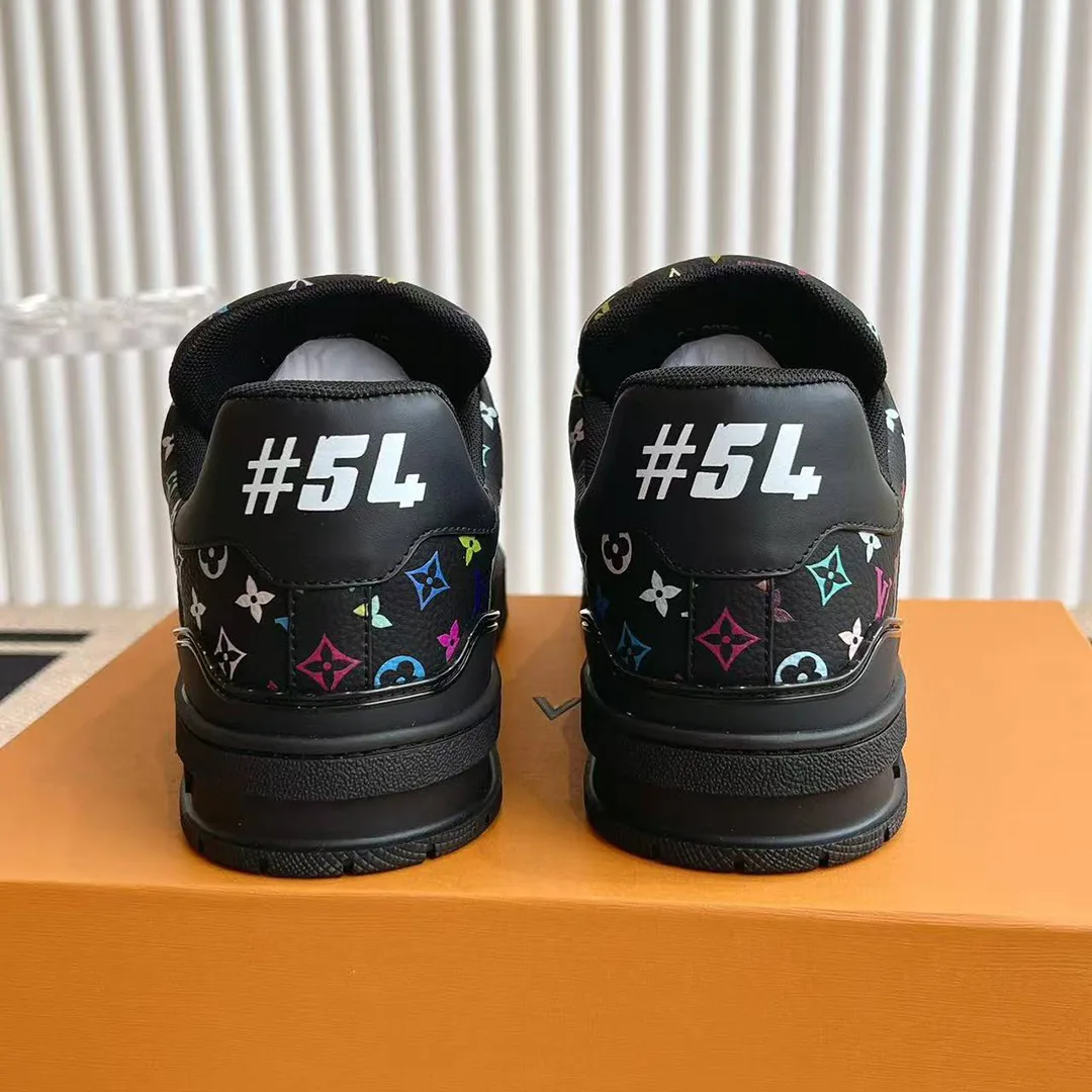 1AGZE3 L.V x TM L.V Trainer Sneaker Murakami Multicolored Monogram Grained Calf Leather