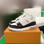 1AJCJF L.V Trainer Sneaker Monogram Grained Calf Leather - 1ACP1N 1 1AJCJF L.V Trainer Sneaker Monogram Grained Calf Leather