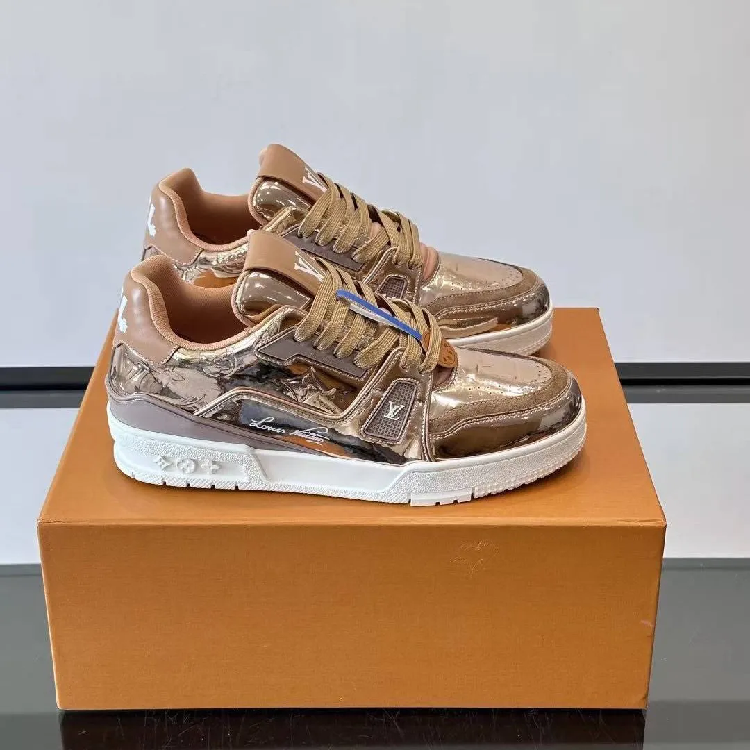 1AJCLF L.V Trainer Sneaker Metallic Leather Copper