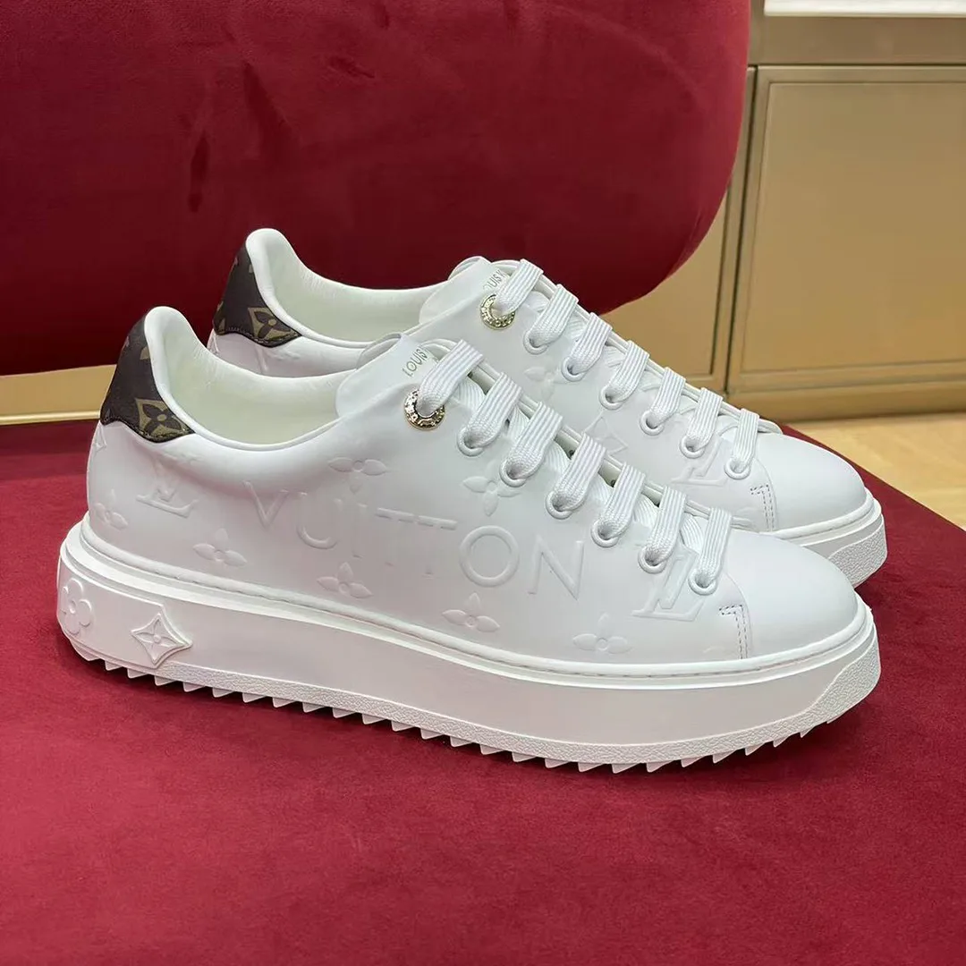 1AAP6H Time Out Sneaker Debossed Calf Leather and Recycled Monogram Nylon