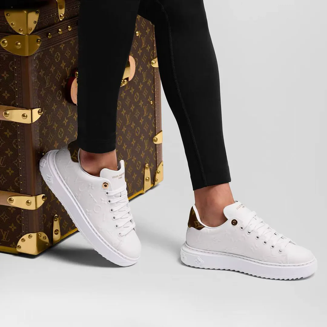 1AAP6H Time Out Sneaker Debossed Calf Leather and Recycled Monogram Nylon