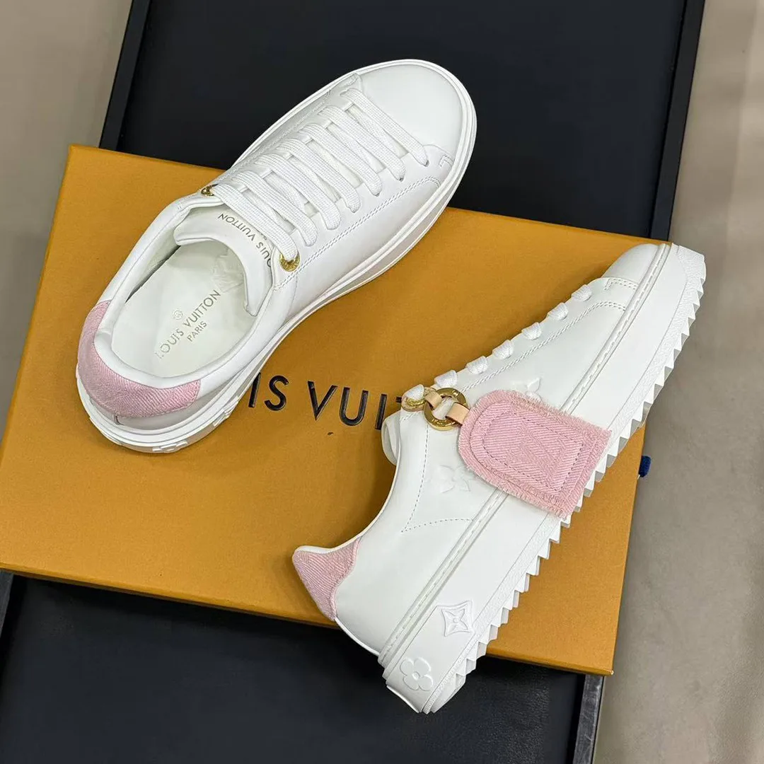 1AGUXJ Time Out Sneaker Monogram Denim Plain Calf Leather