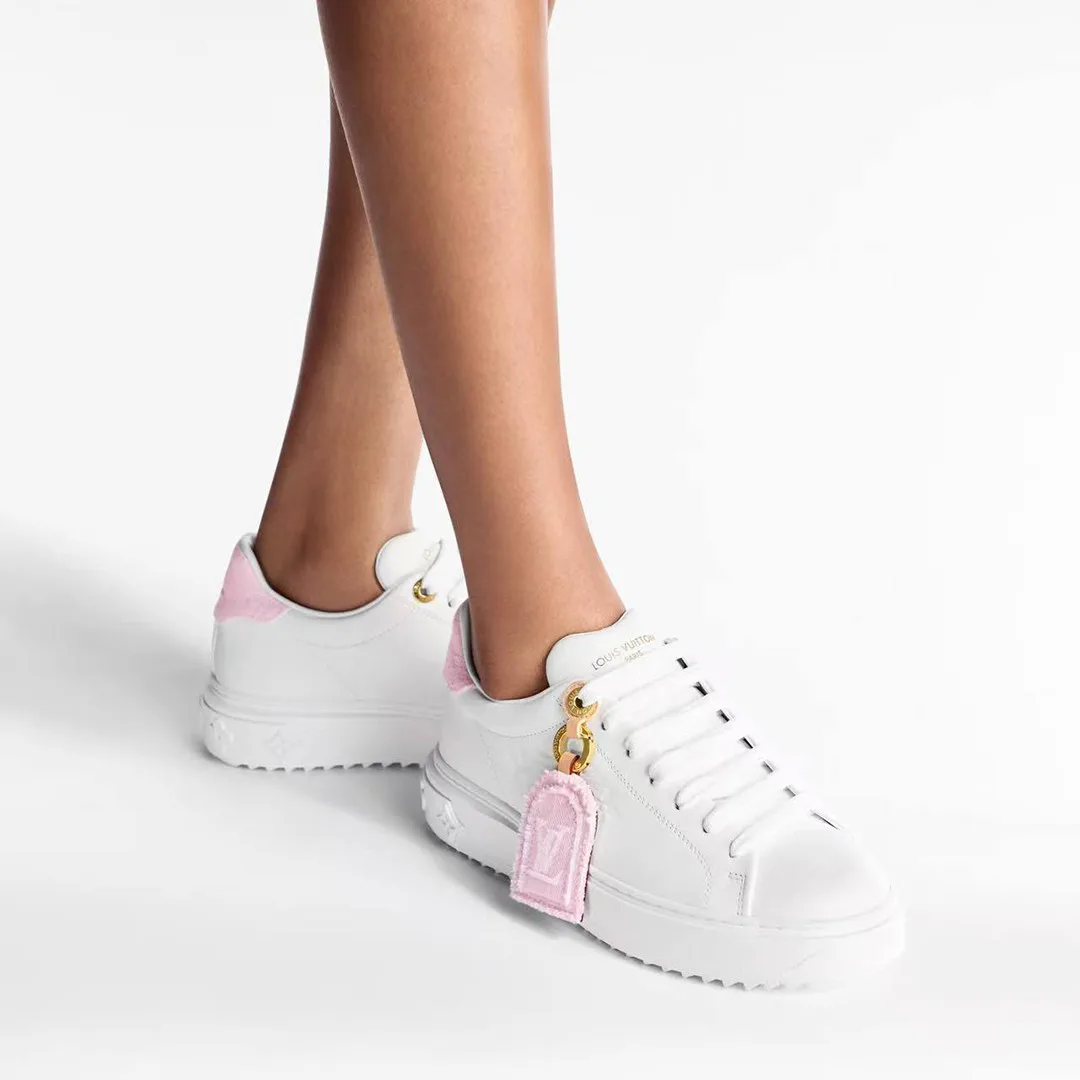 1AGUXJ Time Out Sneaker Monogram Denim Plain Calf Leather