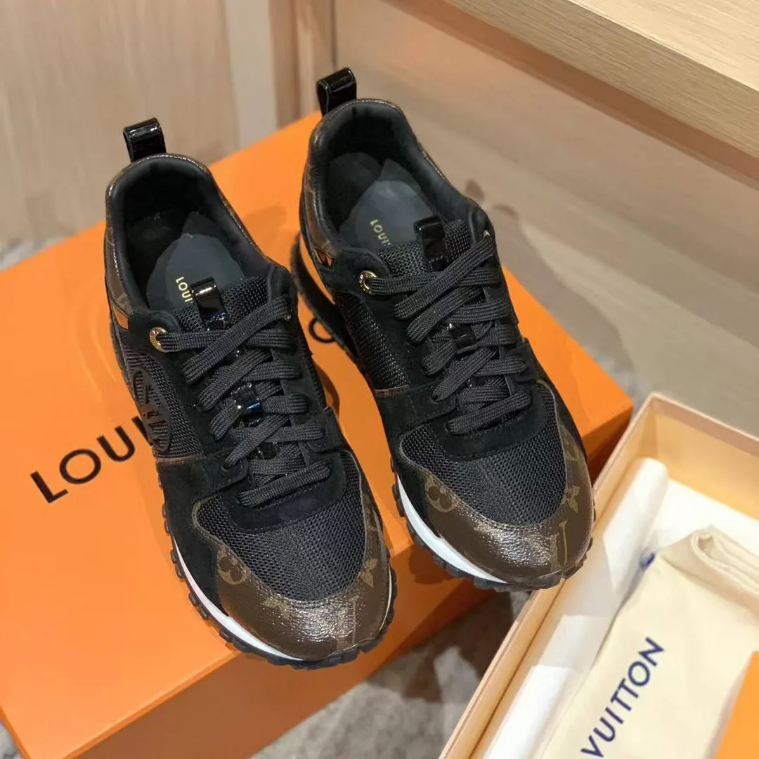 1A3CVX Run Away Sneaker Calf Leather and Patent Monogram Canvas