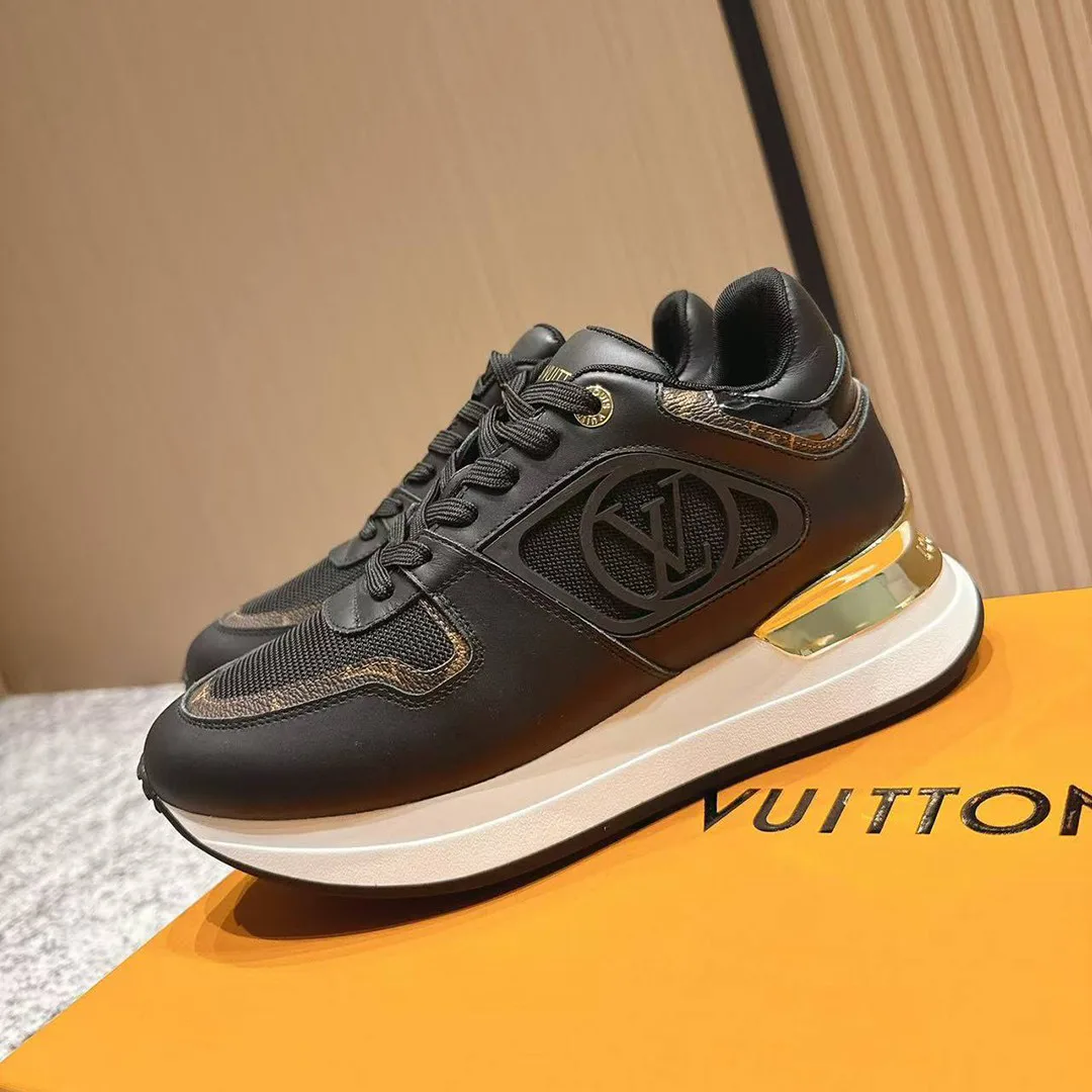 1ACPAX Neo Run Away Sneaker Calf Leather and Patent Monogram Canvas
