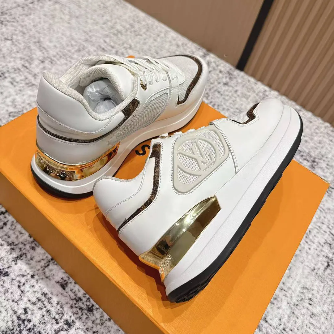 1ACPAH Neo Run Away Sneaker Calf Leather and Patent Monogram Canvas