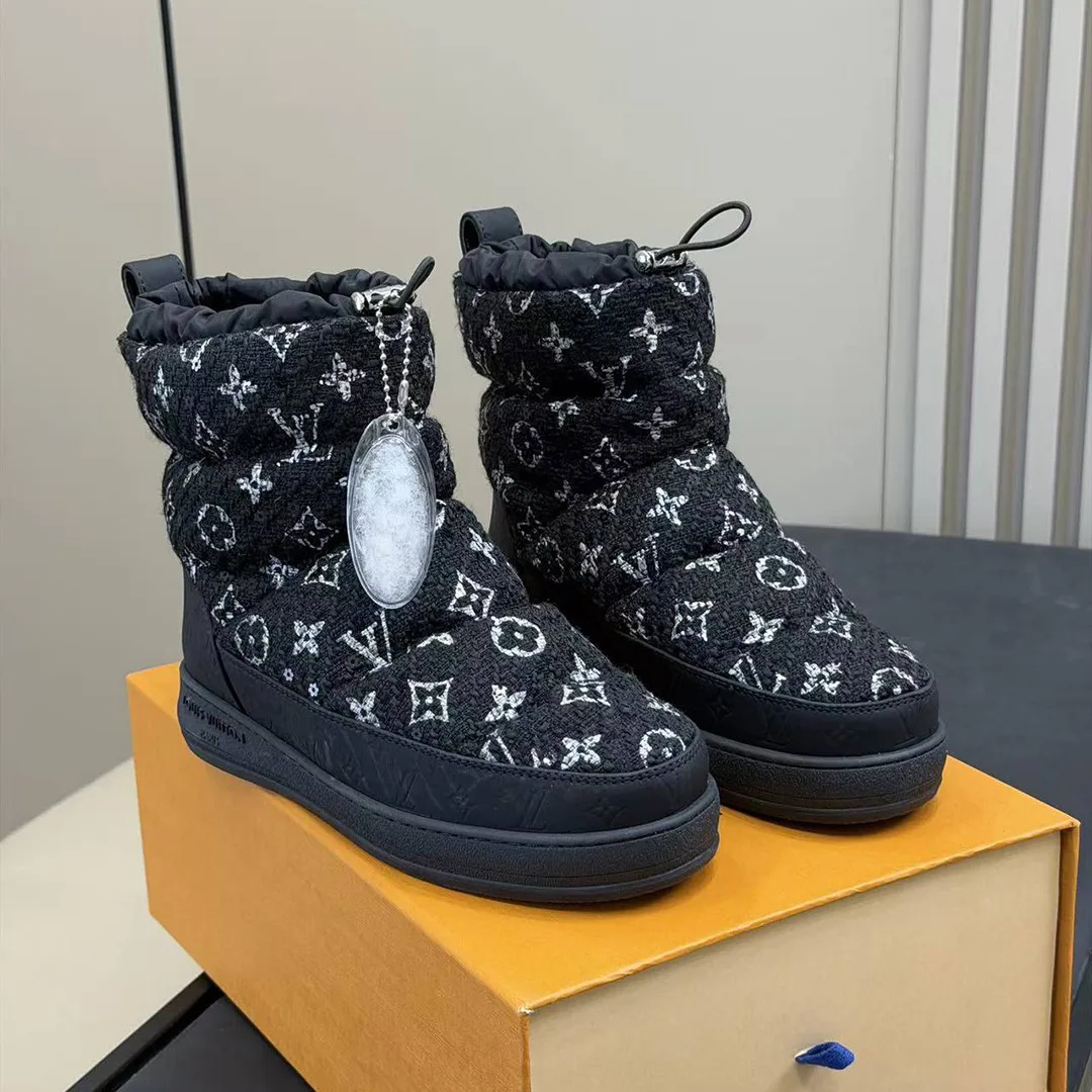 1AIVAB L.V Cloud Ankle Boot Sneaker Monogram Tweed