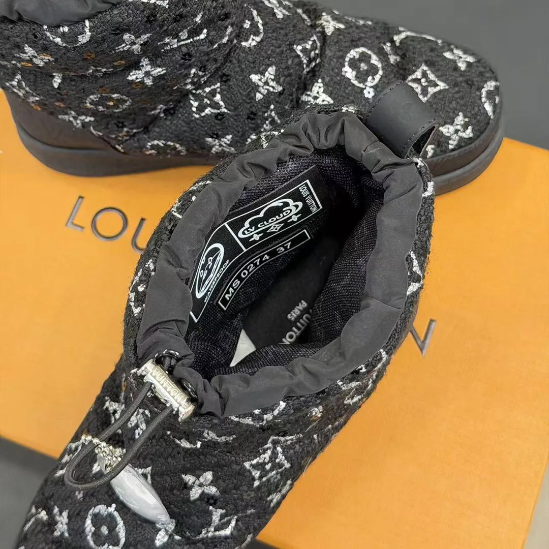 1AIVAB L.V Cloud Ankle Boot Sneaker Monogram Tweed