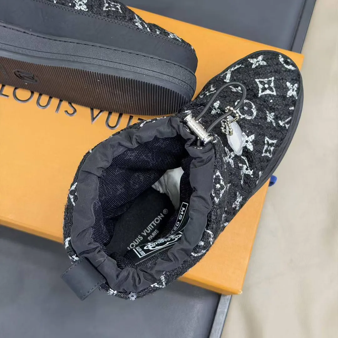 1AIVAB L.V Cloud Ankle Boot Sneaker Monogram Tweed