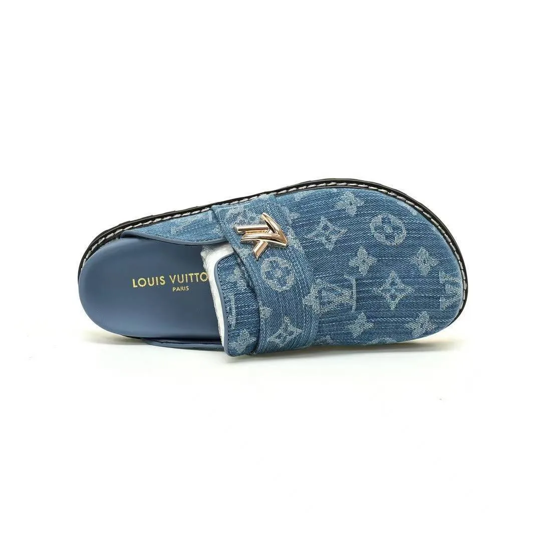 1AGVOO L.V Cosy Comfort Mule Monogram Denim