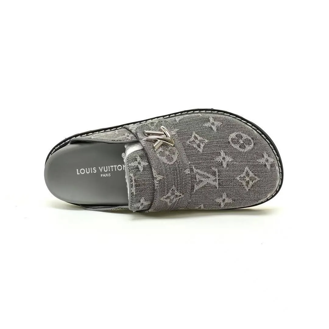 1AGVP3 L.V Cosy Comfort Mule Monogram Denim