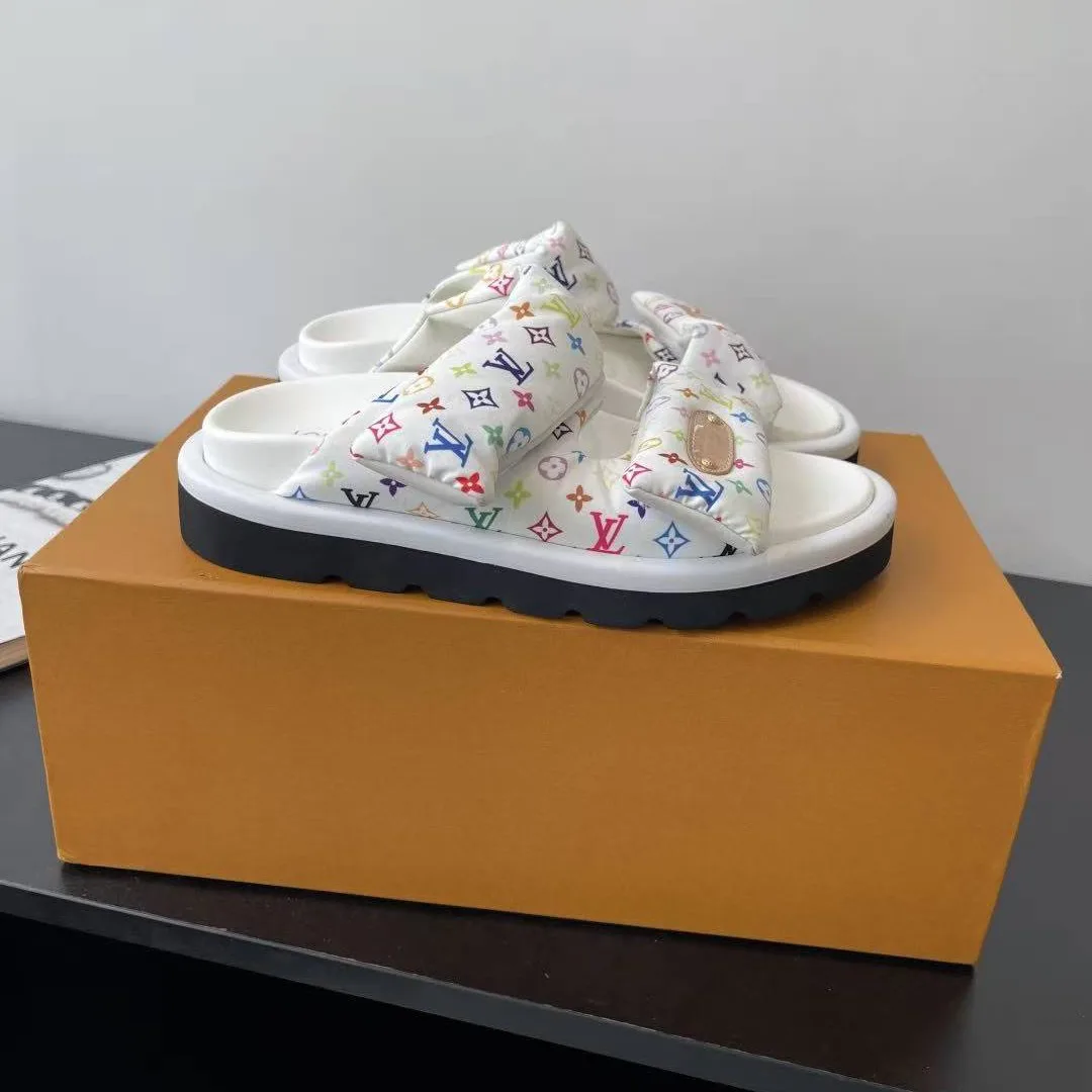 1AJNEW L.V x TM Pool Pillow Comfort Mule Monogram Multicolore Nylon