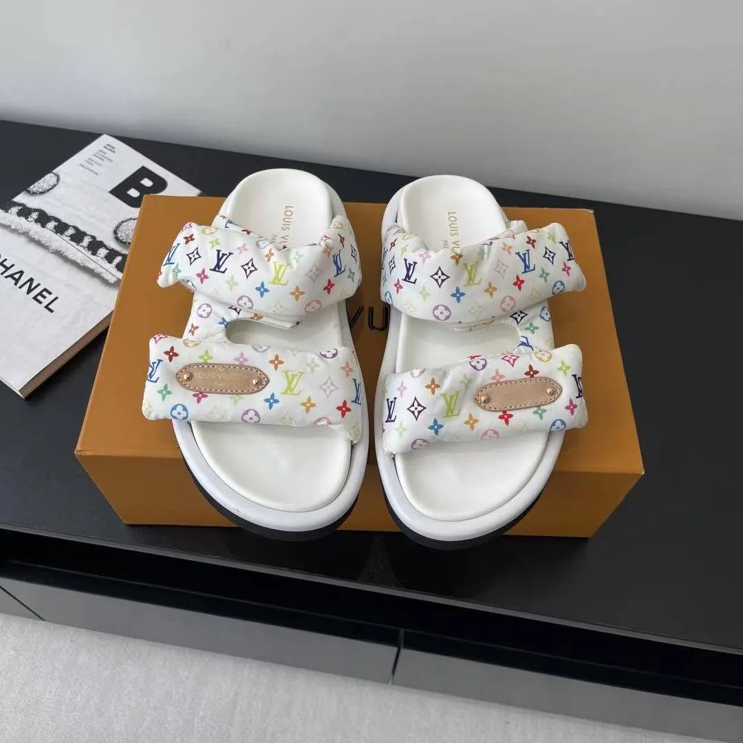 1AJNEW L.V x TM Pool Pillow Comfort Mule Monogram Multicolore Nylon