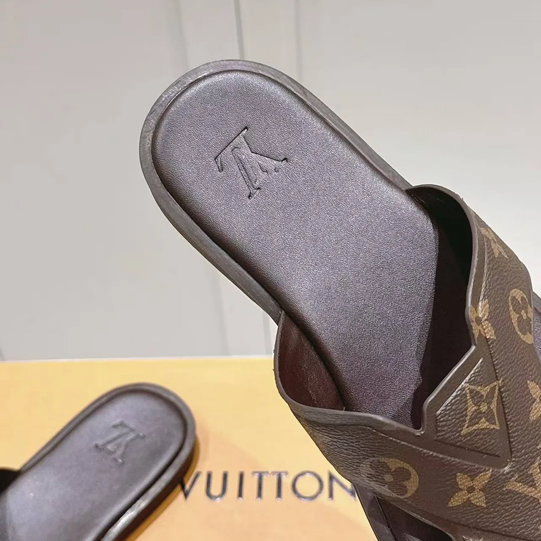1ACRQ6 L.V Oasis Mule Monogram Ebene Grained Calf Leather