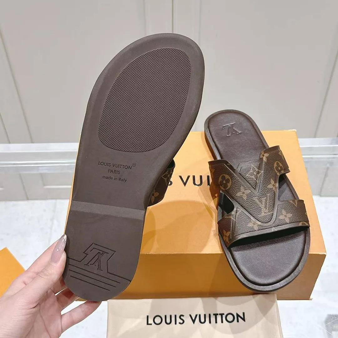 1ACRQ6 L.V Oasis Mule Monogram Ebene Grained Calf Leather