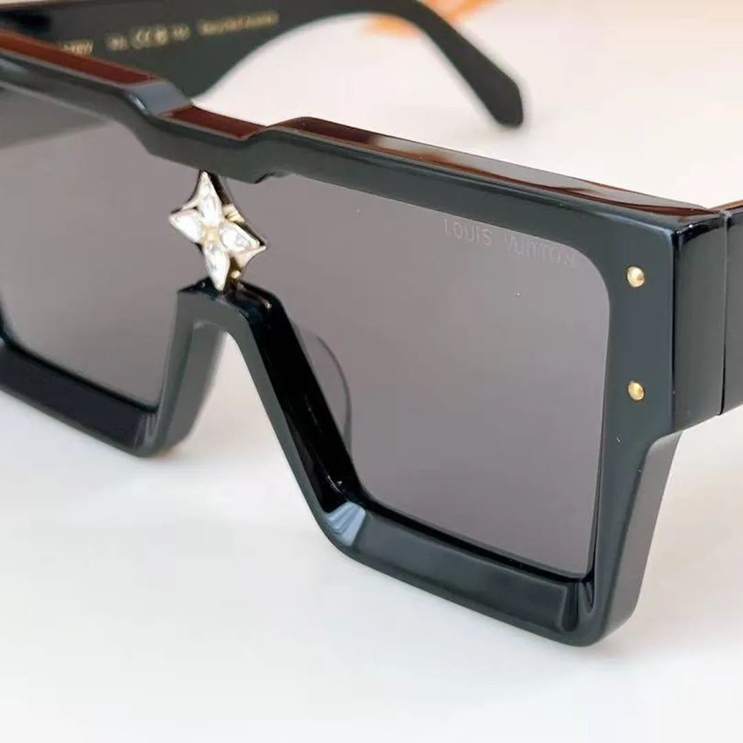 Z1578E Cyclone Sunglasses Black Monogram Flower
