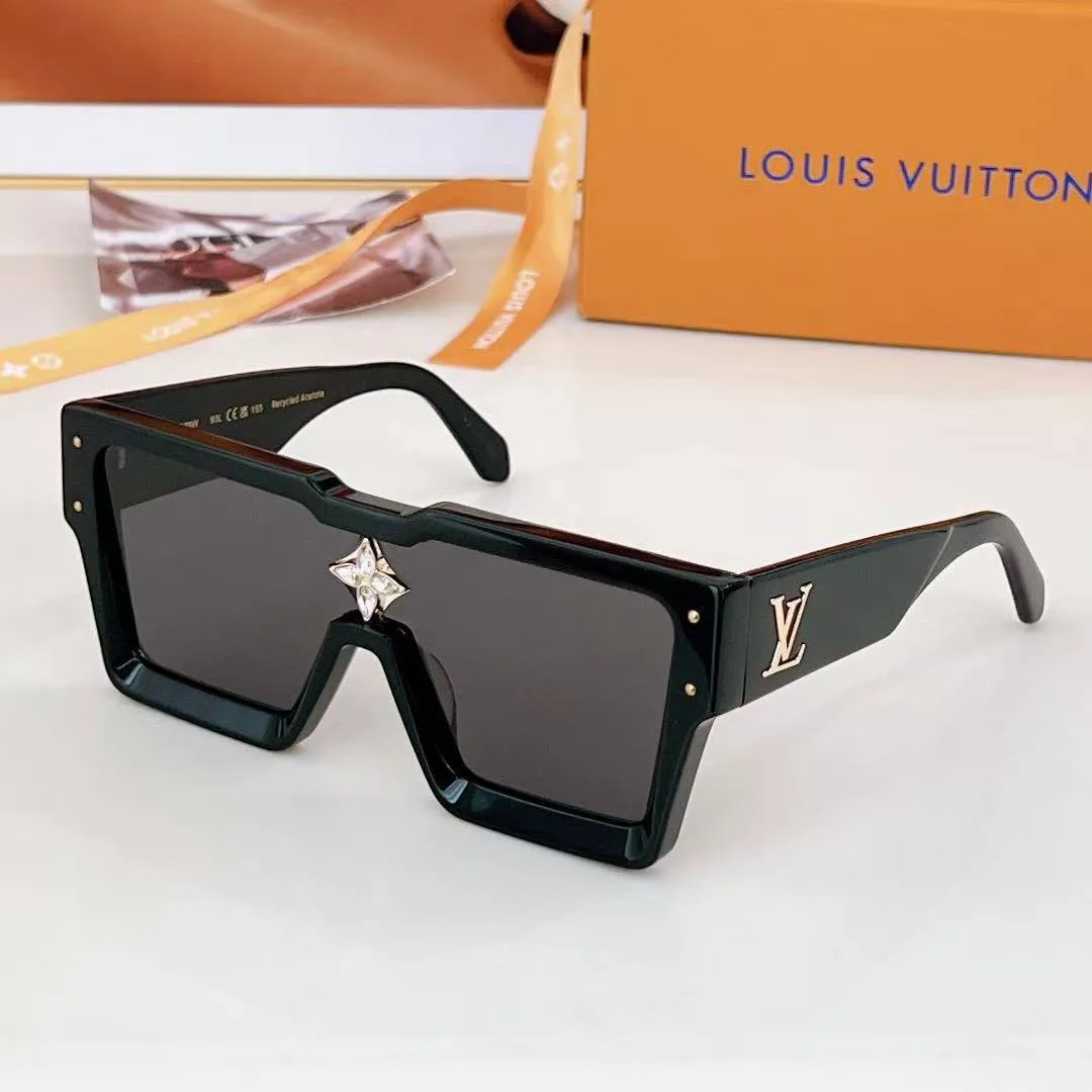 Z1578E Cyclone Sunglasses Black Monogram Flower