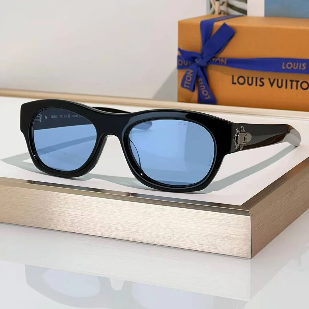 Z3089U Frog Round Square Sunglasses Blue Lenses