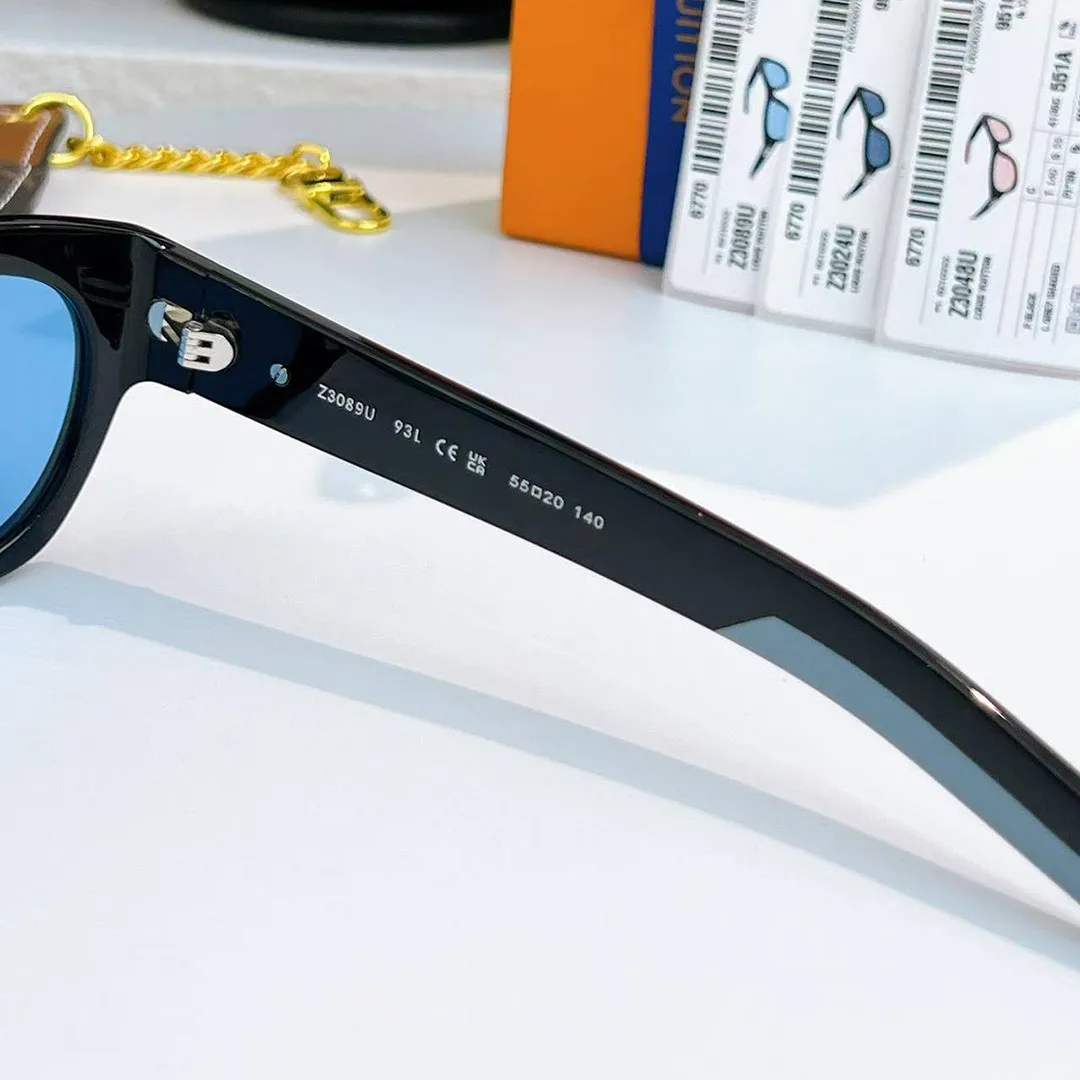 Z3089U Frog Round Square Sunglasses Blue Lenses