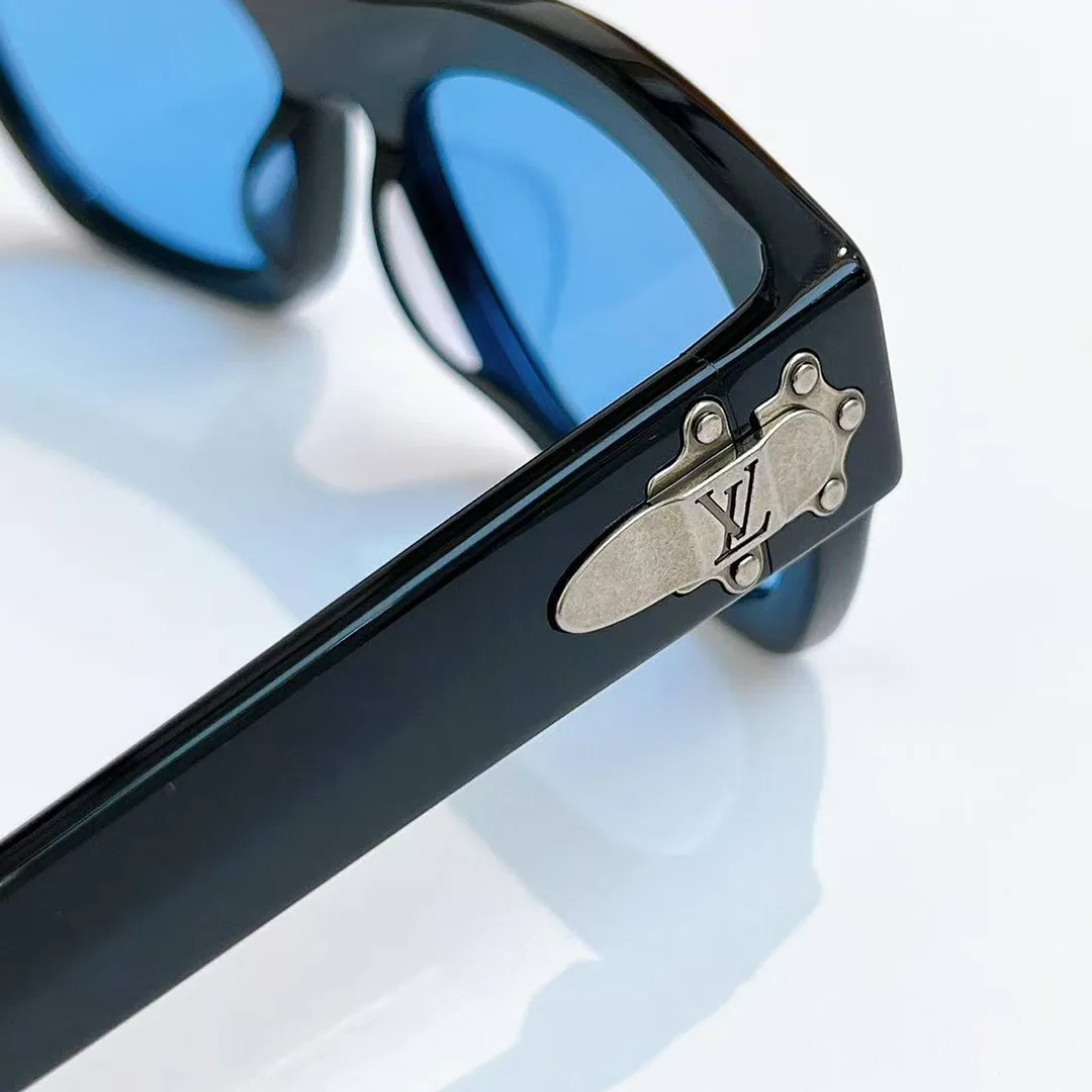 Z3089U Frog Round Square Sunglasses Blue Lenses
