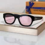 Z3048U L.V Frog Round Square Sunglasses Pink Lenses - Z1165W 2 Z3048U L.V Frog Round Square Sunglasses Pink Lenses