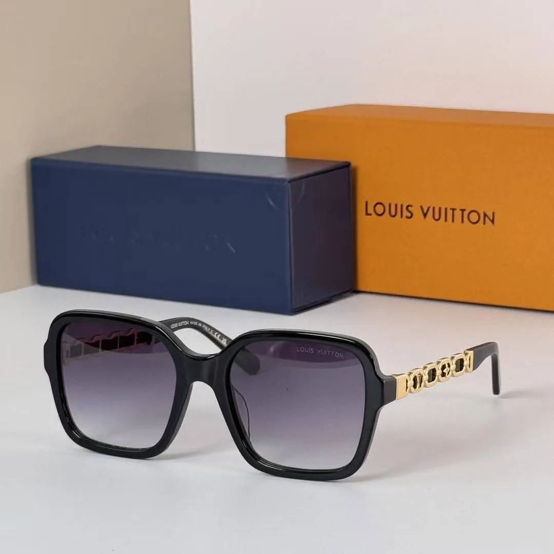 Z2648W My L.V Chain Braided Maxi Square Sunglasses Black