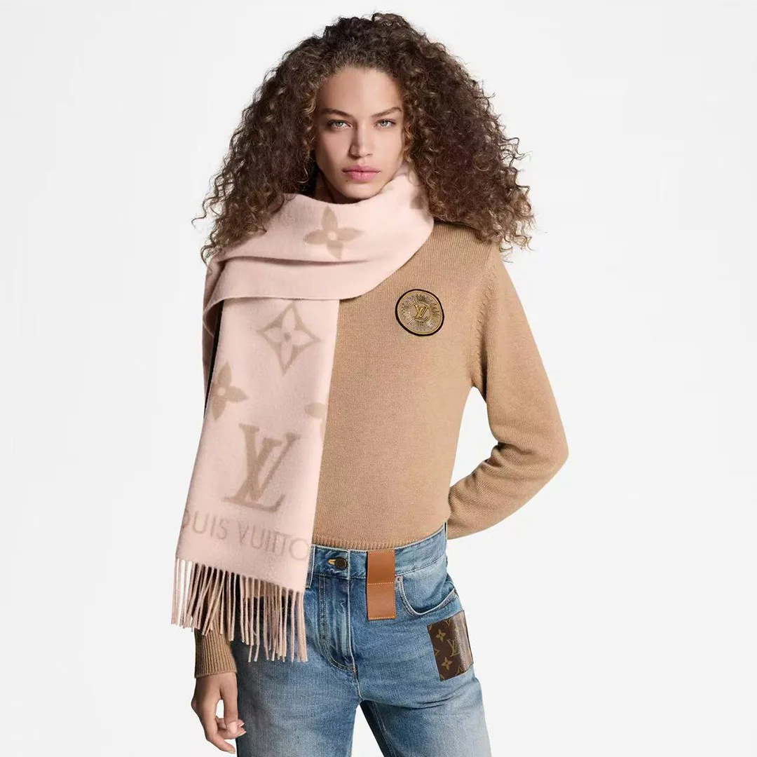 M78908 Reykjavik Scarf Pink Beige Monogram Pattern