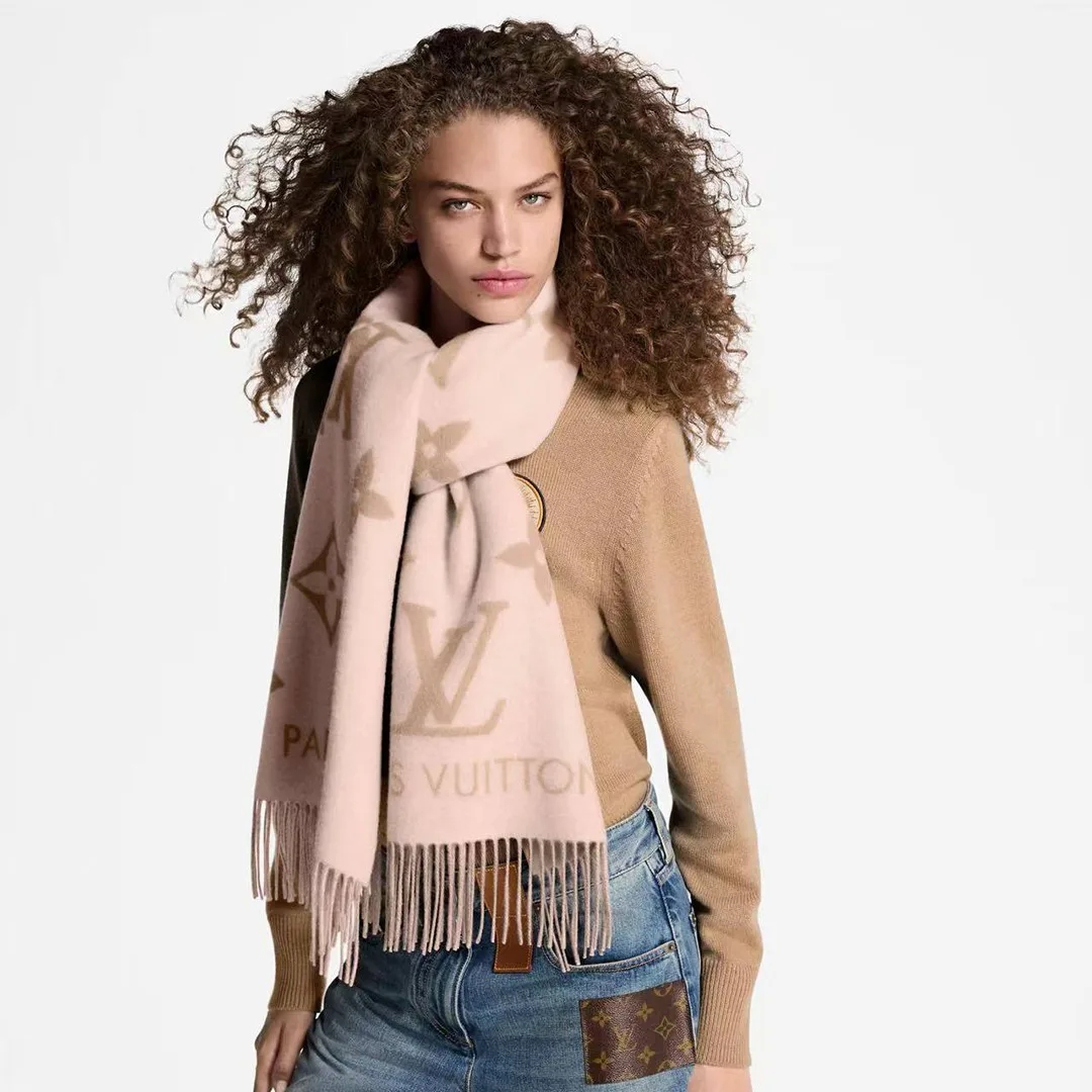 M78908 Reykjavik Scarf Pink Beige Monogram Pattern