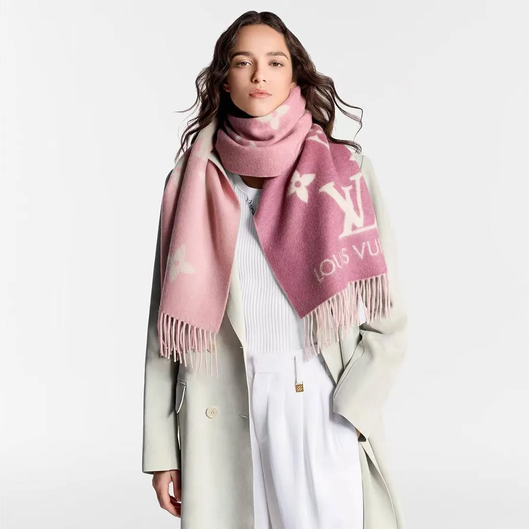 M77375 Reykjavik Gradient Scarf Light Pink Monogram Pattern