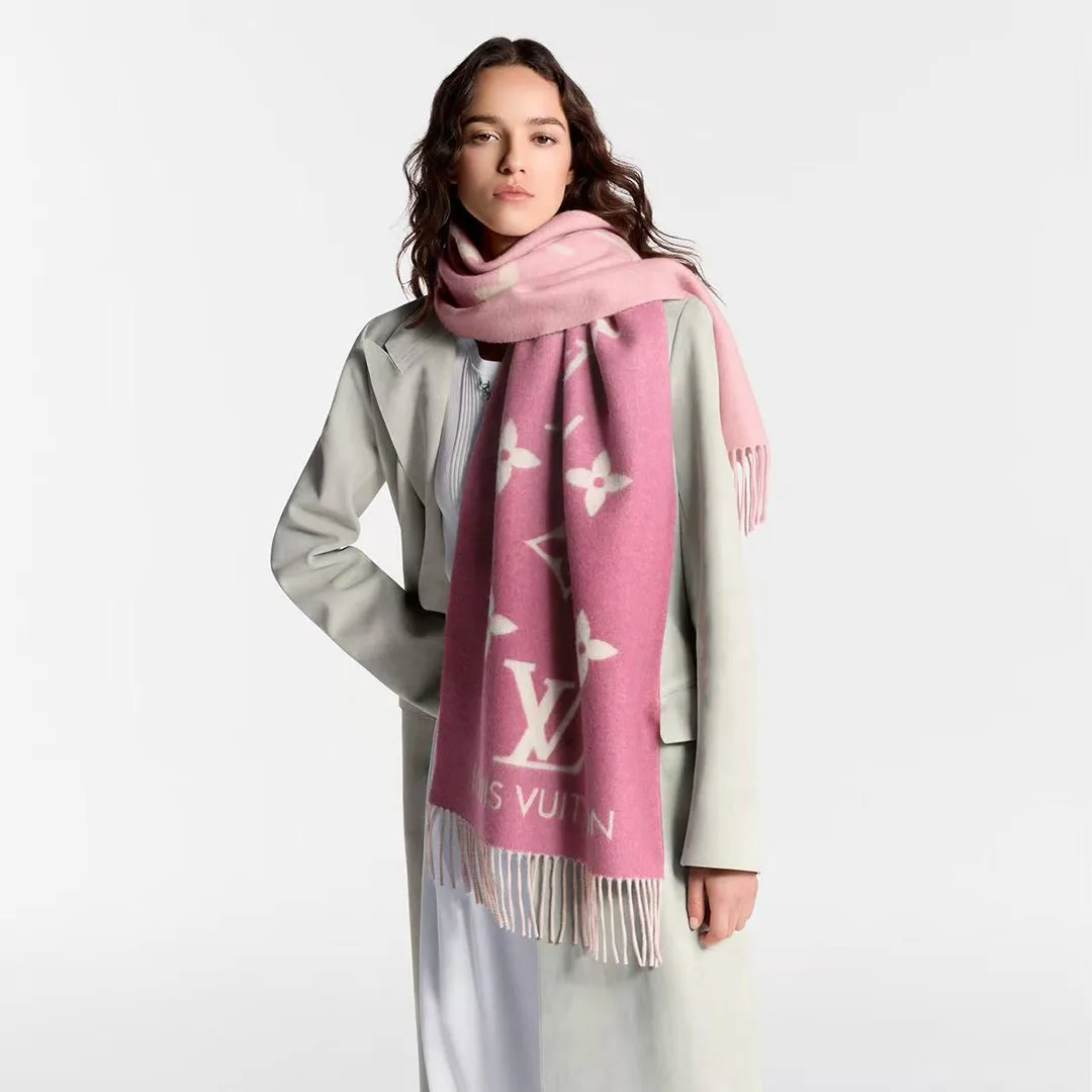 M77375 Reykjavik Gradient Scarf Light Pink Monogram Pattern
