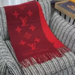 M90895 Reykjavik Scarf Red Monogram Pattern - M73675 1 M90895 Reykjavik Scarf Red Monogram Pattern