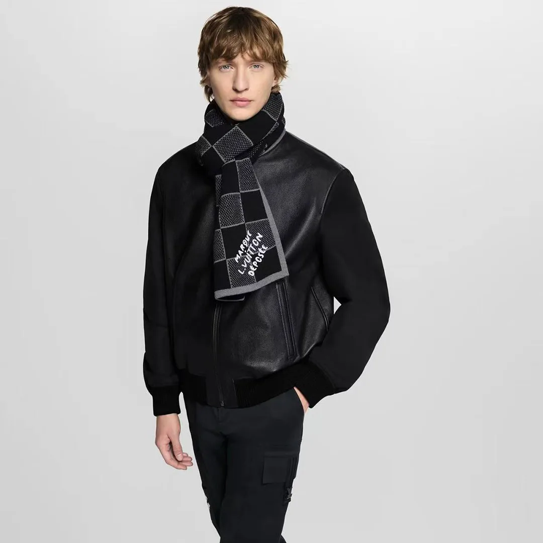 M92664 Damier Heritage Scarf Black Damier Pattern