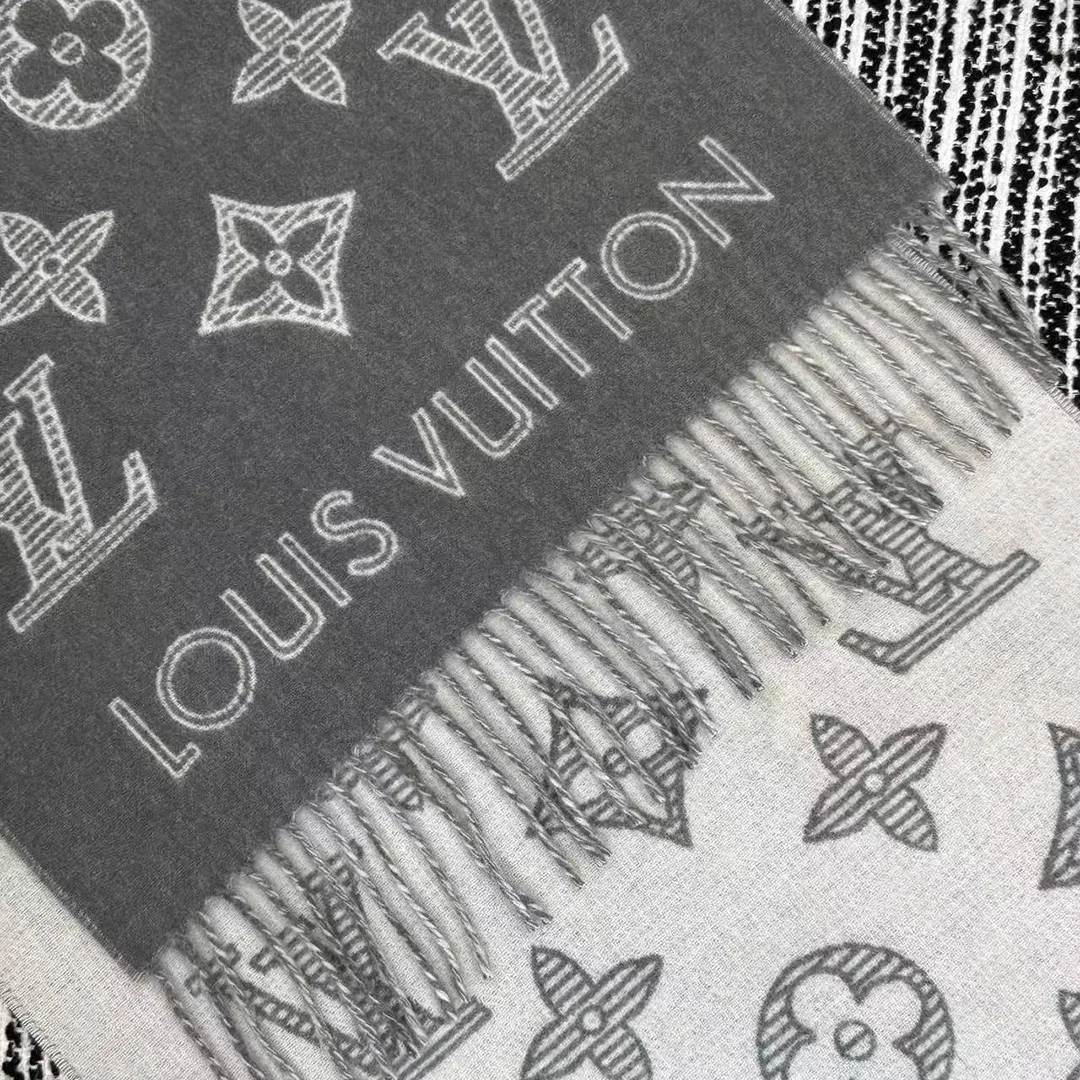 M79126 Monogram Shadow Scarf Light Gray