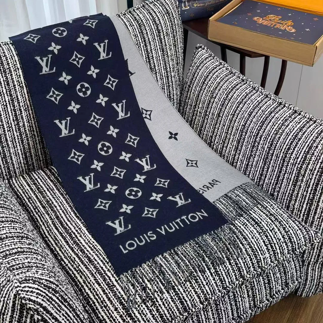 M79130 All About Monogram Scarf Navy Blue