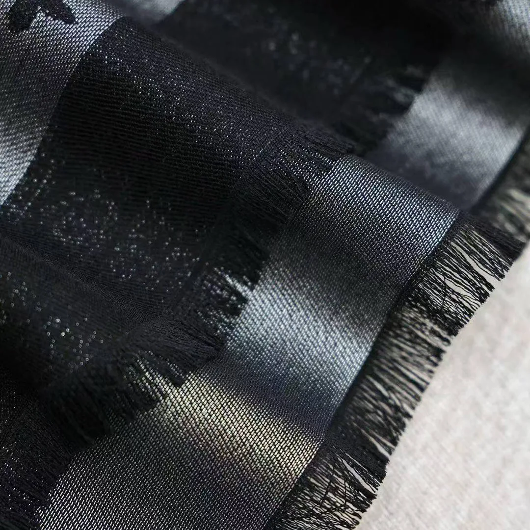 M75123 Monogram Shine Shawl Black
