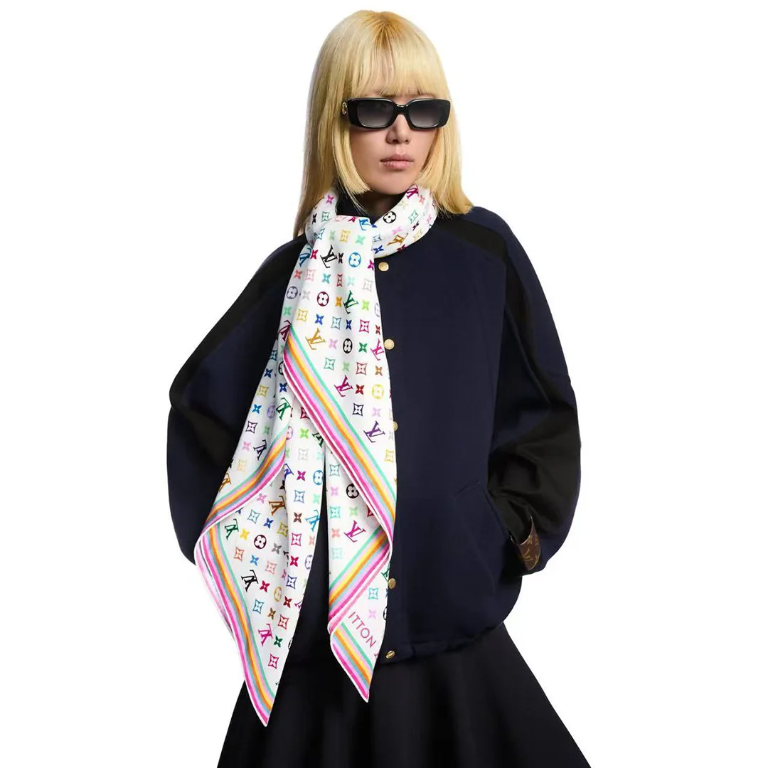M94974 L.V x TM Monogram Multicolor Shawl White